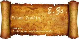 Erber Zsófia névjegykártya